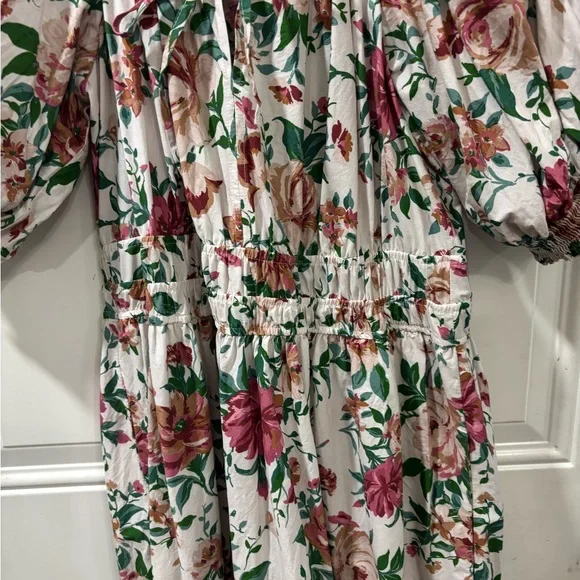 Anthropologie Somerset Floral Maxi Dress in White, Pink & Green Size M - Picture 3 of 7